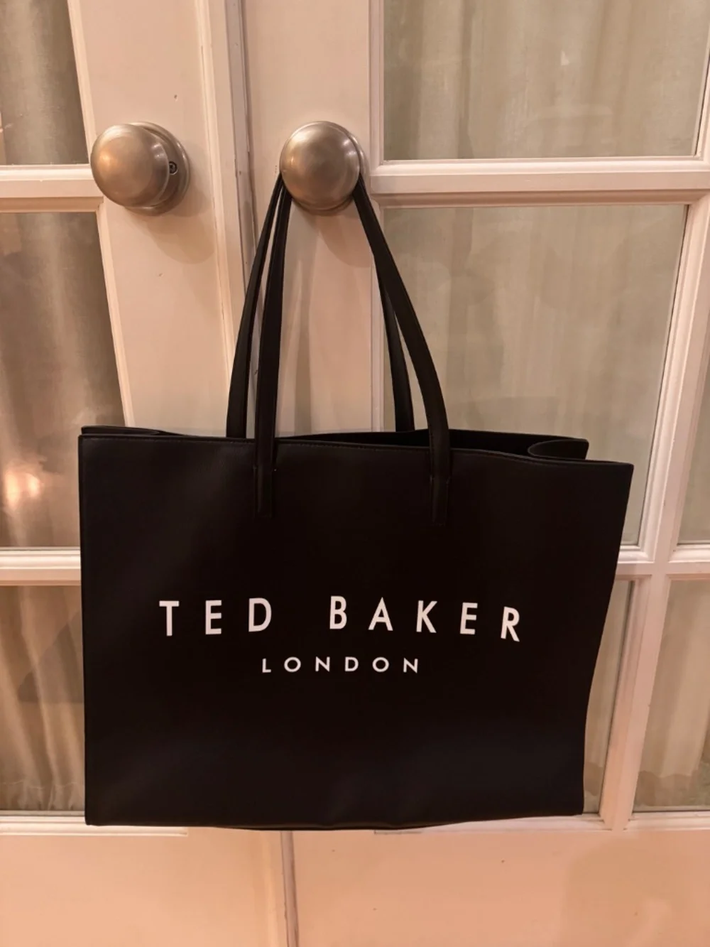 Ted Baker London Large Black Shopper Tote Bag Logo NWT